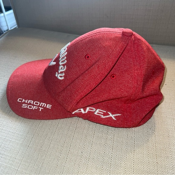 Callaway Golf Red Athletic Vented Hat Cap adjustable Odyssey Apex Epic Cap Hat - Picture 3 of 6